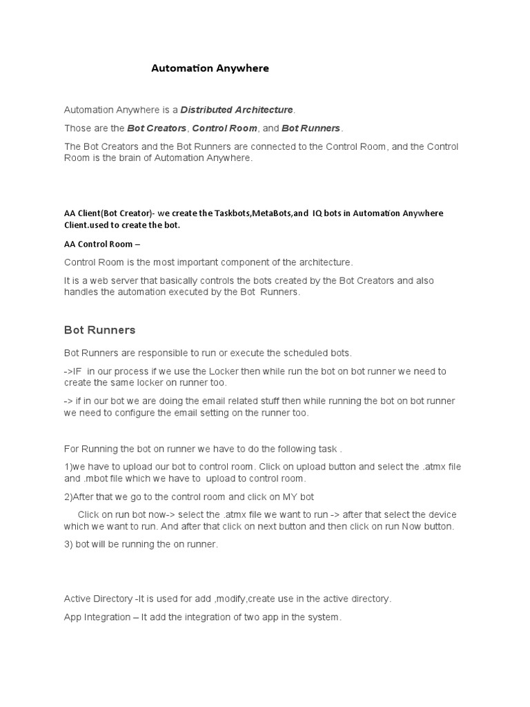 Automation Anywhere Bot Runners PDF