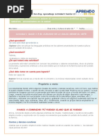 ARTE Y CULTURA ACTIVIDAD 1 SESIÓN 1.5 SEXTO GRADO