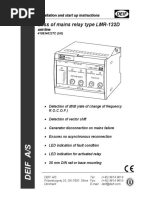 Loss of Mains Relay Type LMR-122D: Installation and Start Up Instructions