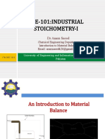Che-101:Industrial Stoichometry-I: DR Anam Saeed