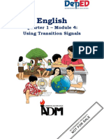 English: Quarter 1 - Module 4: Using Transition Signals