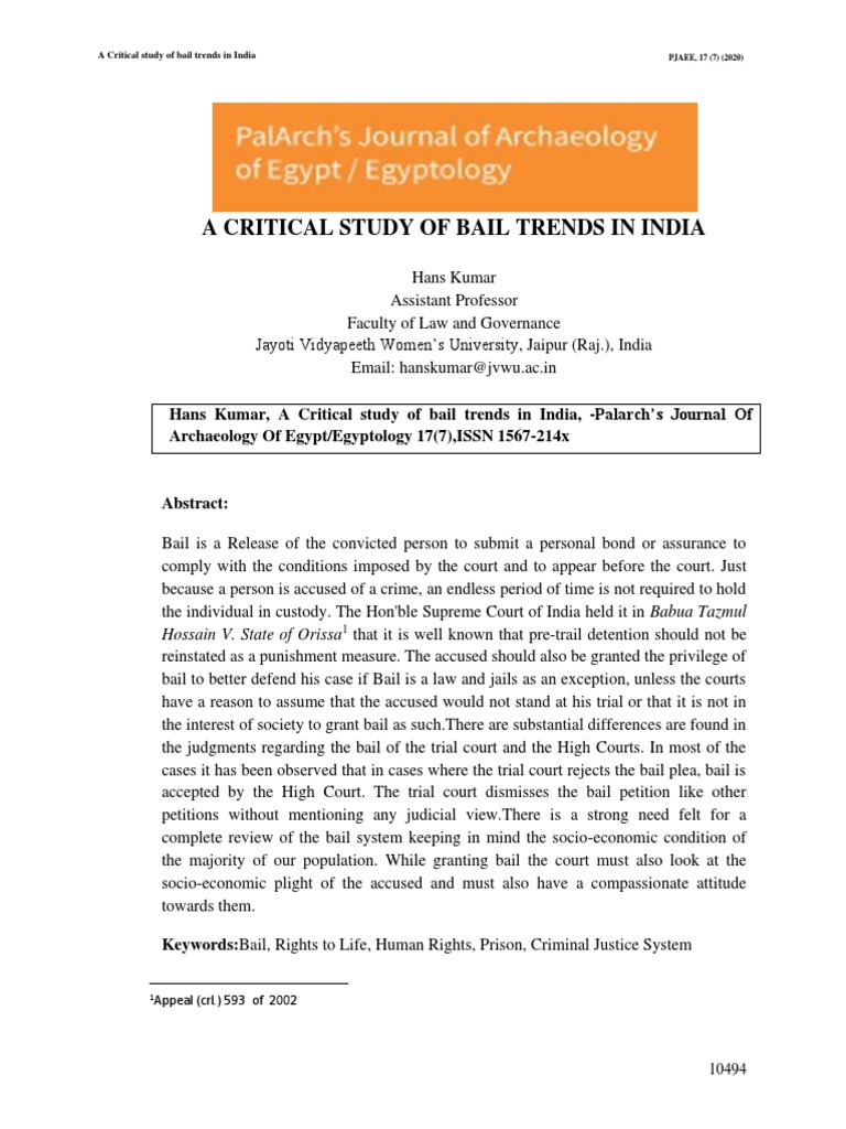 Bail Trends in India's Justice System | PDF | Bail | Criminal Procedure ...