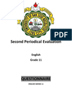 Second Periodical Evaluation: English Grade 11