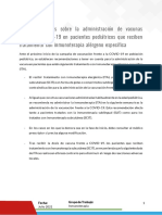 Recomendaciones de Vacuna COVID para Pacientes Con Imnunoterapia Alergenos