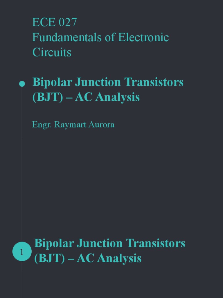 ECE 027 Module 4 Small Signal Amplifier BJT AC Analysis PDF