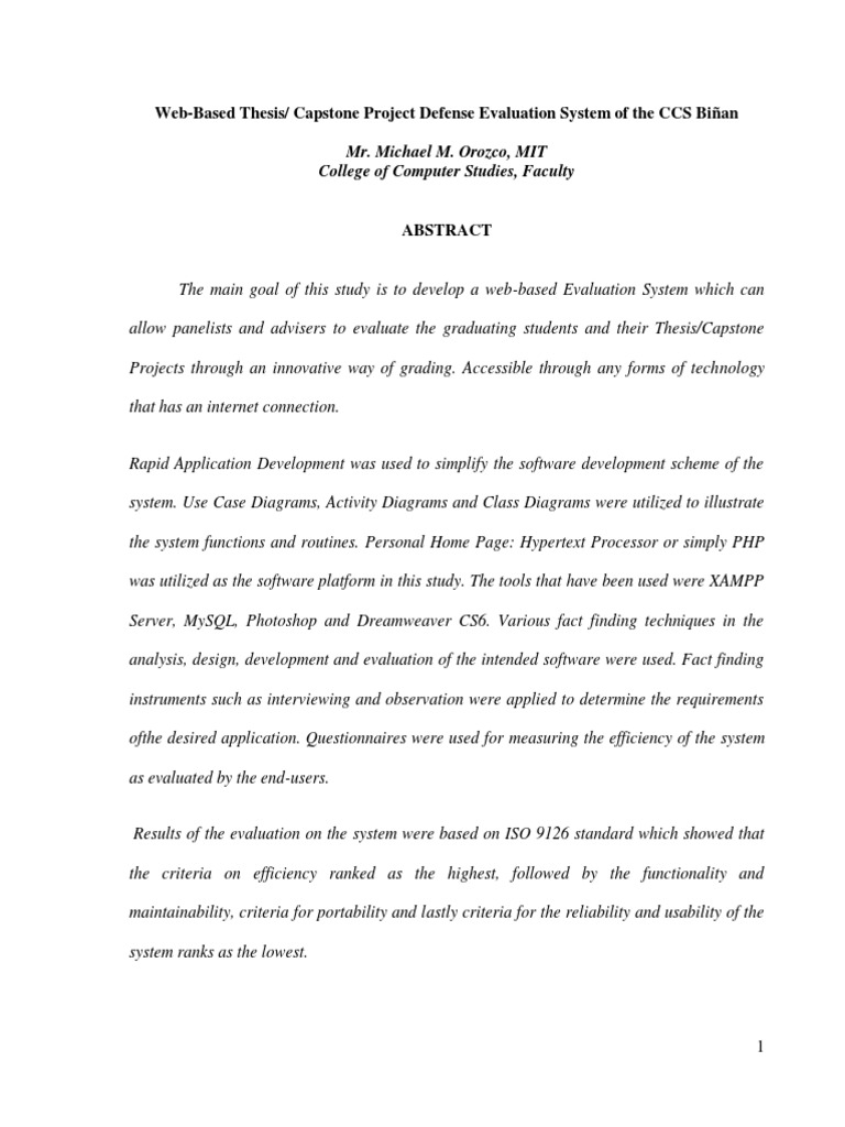 Web-Based Capstone Defense Evaluation System | PDF | Usability ...