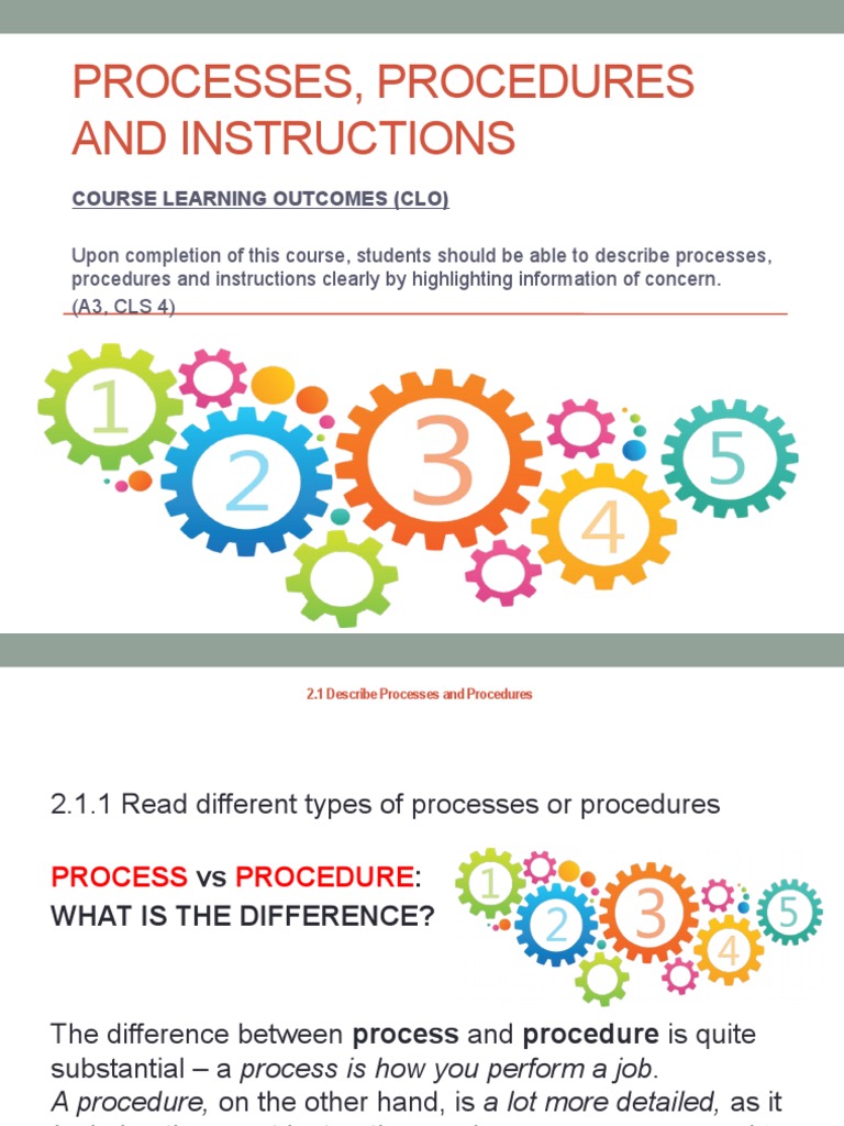 Understanding Processes and Procedures | PDF | Business | Technology ...