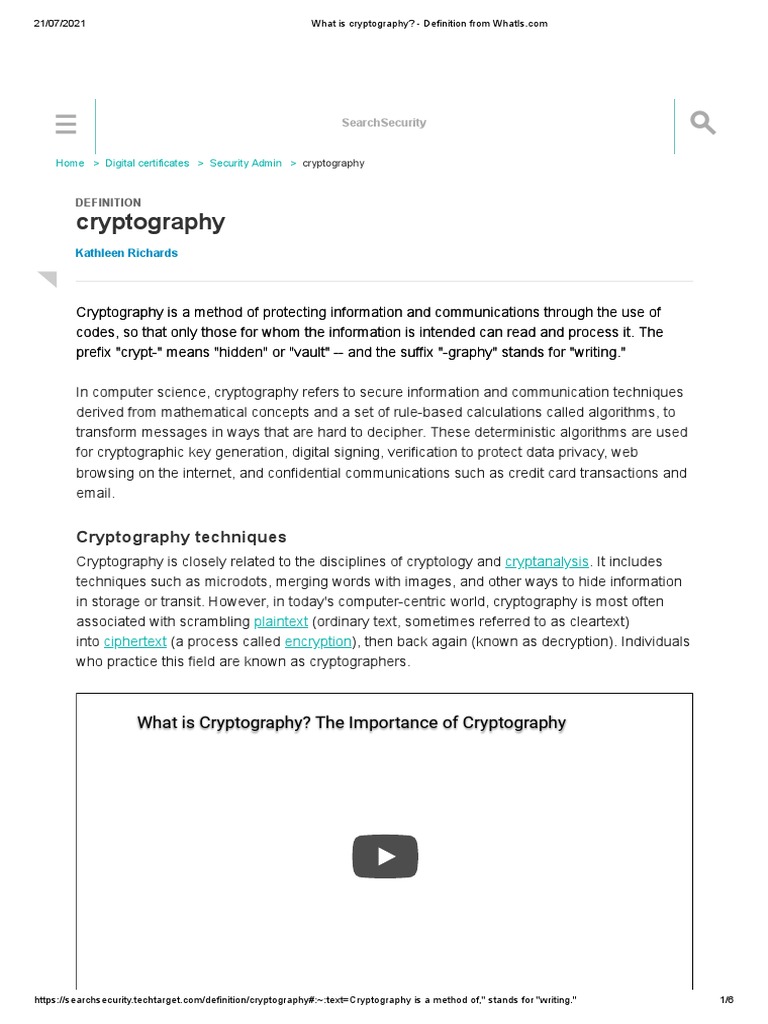 An InDepth Look at Cryptography Its Definition, Objectives, Processes