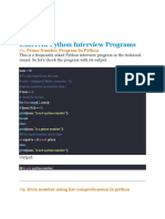 Different Python Interview Programs