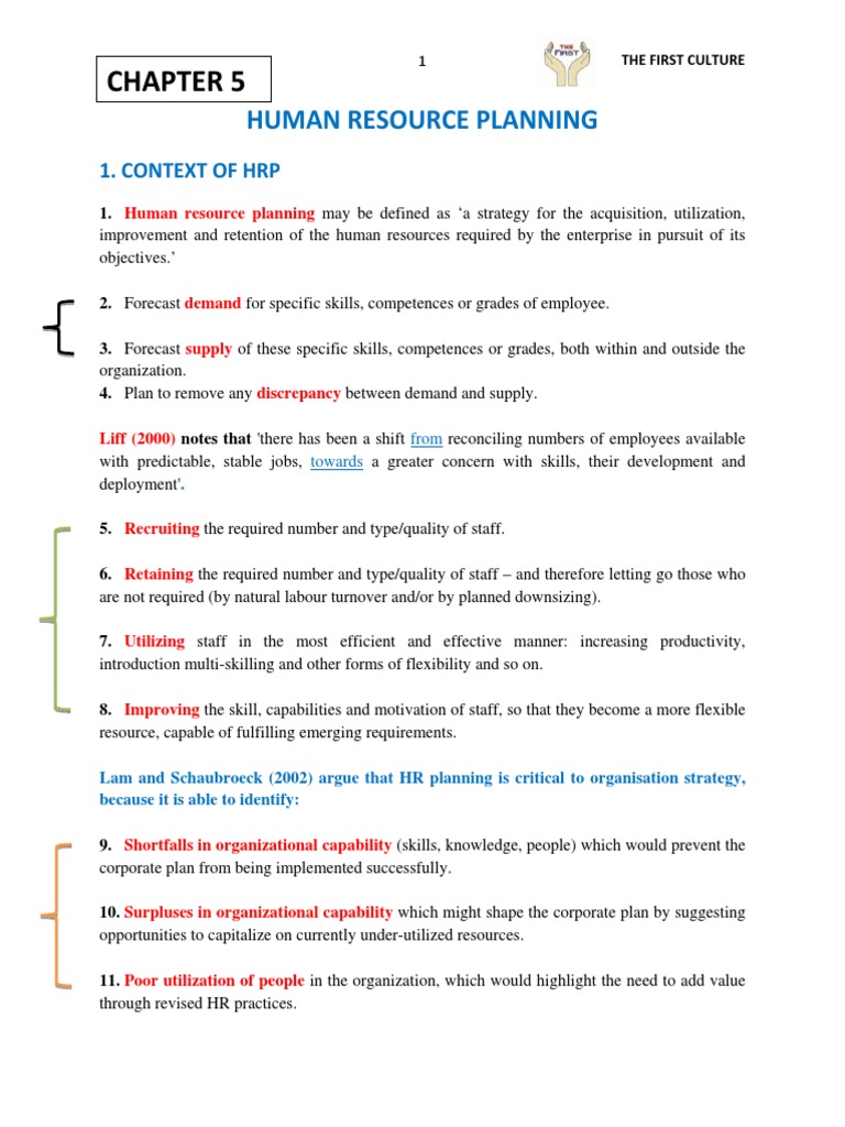 Chapter 5: Human Resource Planning | PDF | Labour Economics | Turnover ...