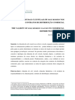 A Validade Da(s) Cláusula(s) de Sole Remedy Nos Contratos de Distribuição Comercial - José Luís Dias Gonçalves