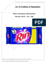 RIN Detergent: Position as Dishwasher
