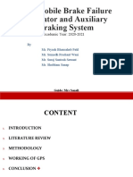 Automobile Brake Failure Indicator and Auxiliary Braking System