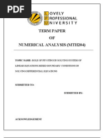 Term Paper OF Numerical Analysis (Mth204) : Topic Name: Role of Pivoting in Solving System of