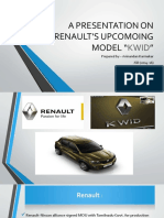 A Presentation On Renault'S Upcomoing Model " ": Prepared by - Avinandan Karmakar JSB (2014-16)