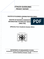 Detailed Guidelines of Project Report of MBA and ITM 2011 12 Verified