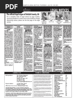 The Champion Legal Ads: 07-22-21 | PDF | Request For