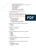 Cuestionario Derecho Procesal Civil y Mercantil