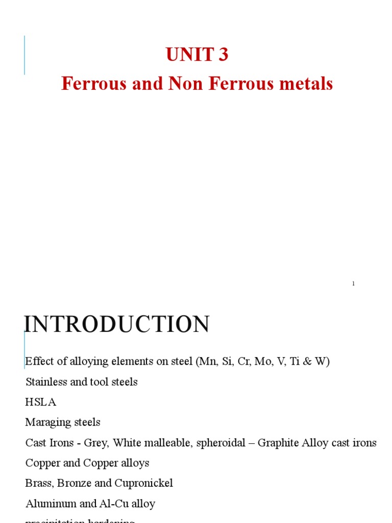 Ferrous and Non-Ferrous Metals Overview | PDF | Stainless Steel | Steel