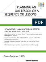 Unit 21: Planning An Individual Lesson or A Sequence or Lessons