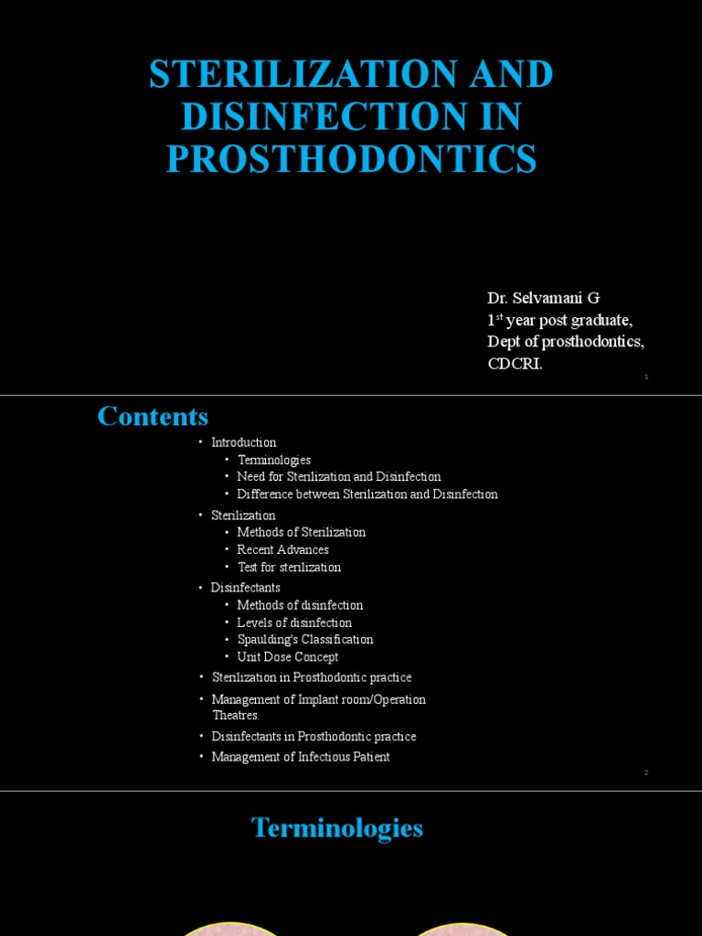 Sterlization in Prosthodontics PDF Sterilization (Microbiology
