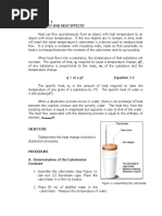 Experiment 1 Calorimetry and Heat Effects: Solution