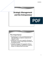 Handout 4 - Strategic Management and The Entrepreneur