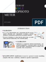 Qualification Of: - Spectrophoto Meter
