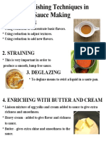 Basic Finishing Techniques in Sauce Making