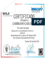 Certificado de Alex