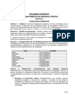 Reglamento Específico de Establecimientos de Hospedaje Turístico