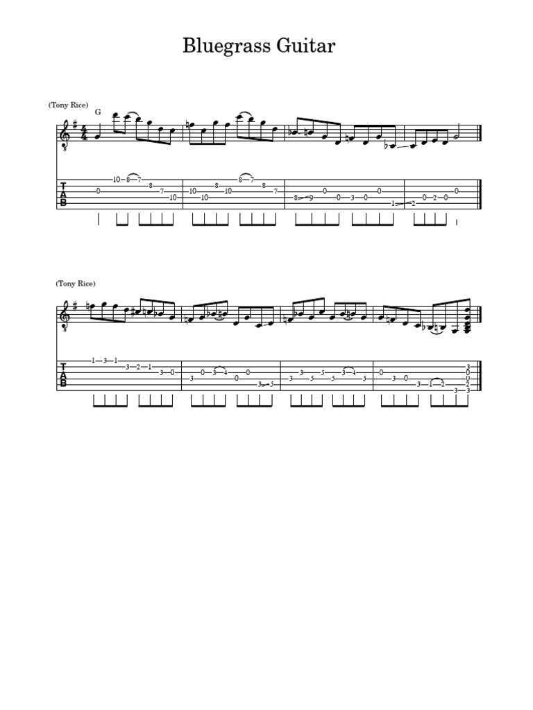 Bluegrass Guitar Tabs | PDF | Entertainment (General)