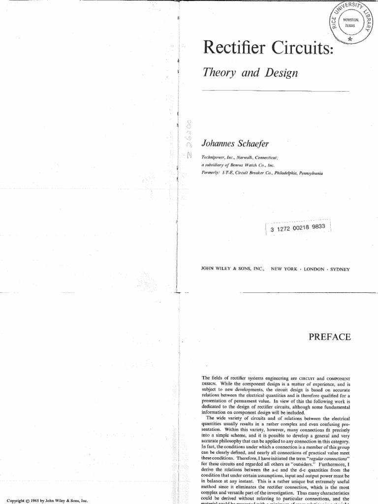 Schaefer Rectifier Circuits Theory and Design | PDF