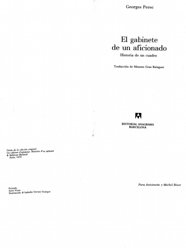 Perec (El Gabinete de Un Aficionado) PDF Pinturas Artes (general)