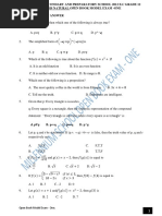 Open Book Model Exam - One