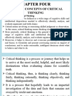 Chapter Four: 4.1. Basic Concepts of Critical Thinking
