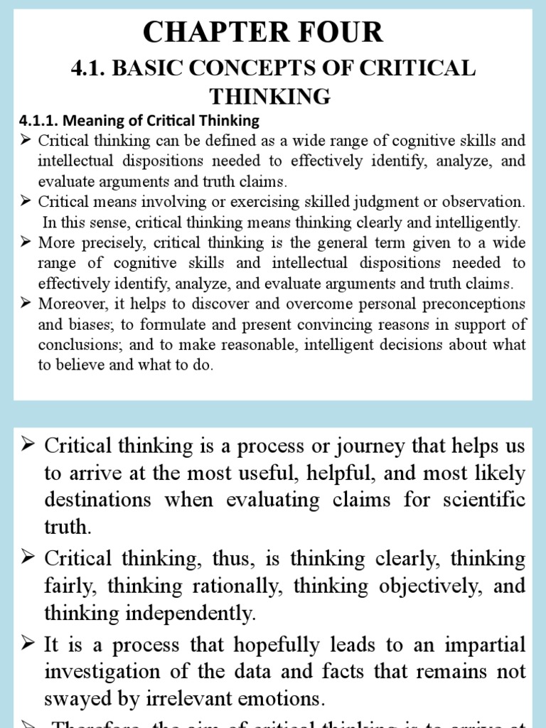 chapter four basic concepts of critical thinking