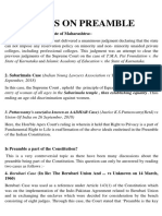 CASES ON PREAMBLE of The Indian Constitution
