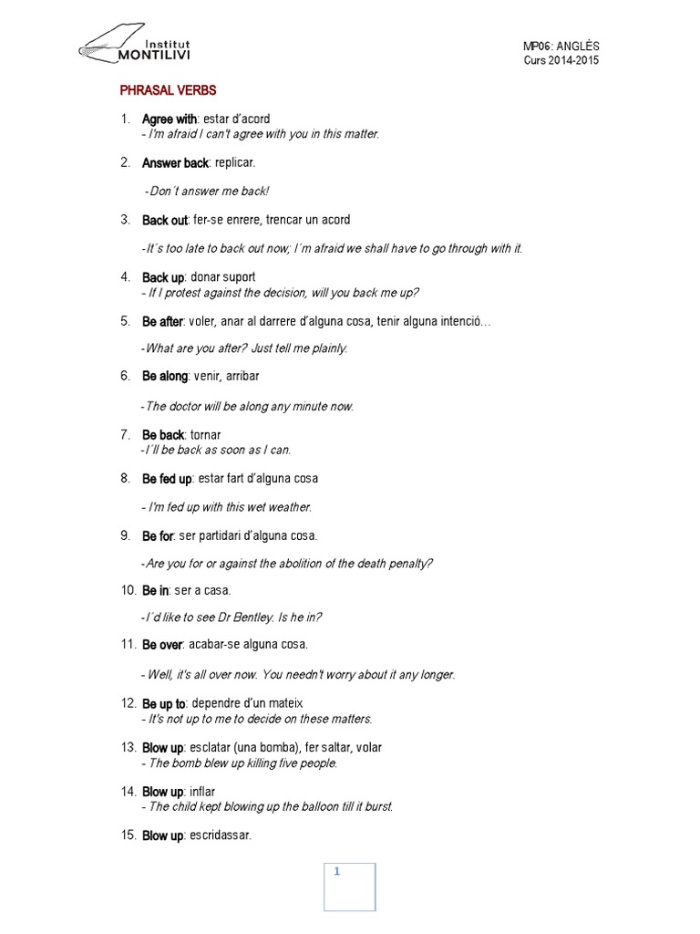 Essential English Phrasal Verbs Guide | PDF