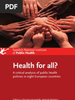 Health For All? Critical Analysis of Public Health Policies in Europe