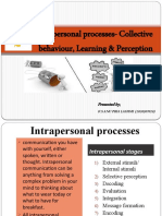 Intra Personal Processes-Collective Behaviour, Learning & Perception