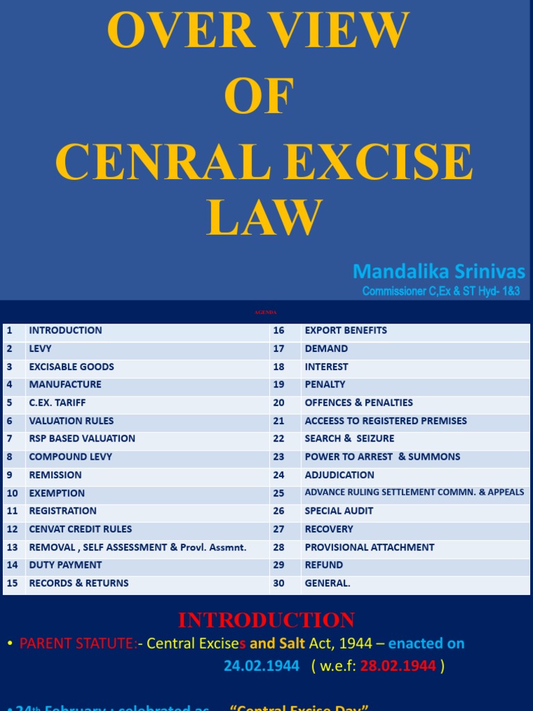 OVER VIEW of C EX 30 06 2016 | PDF | Excise | Taxation