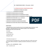 Métodos de Diagnóstico Parasitológico em Biomedicina