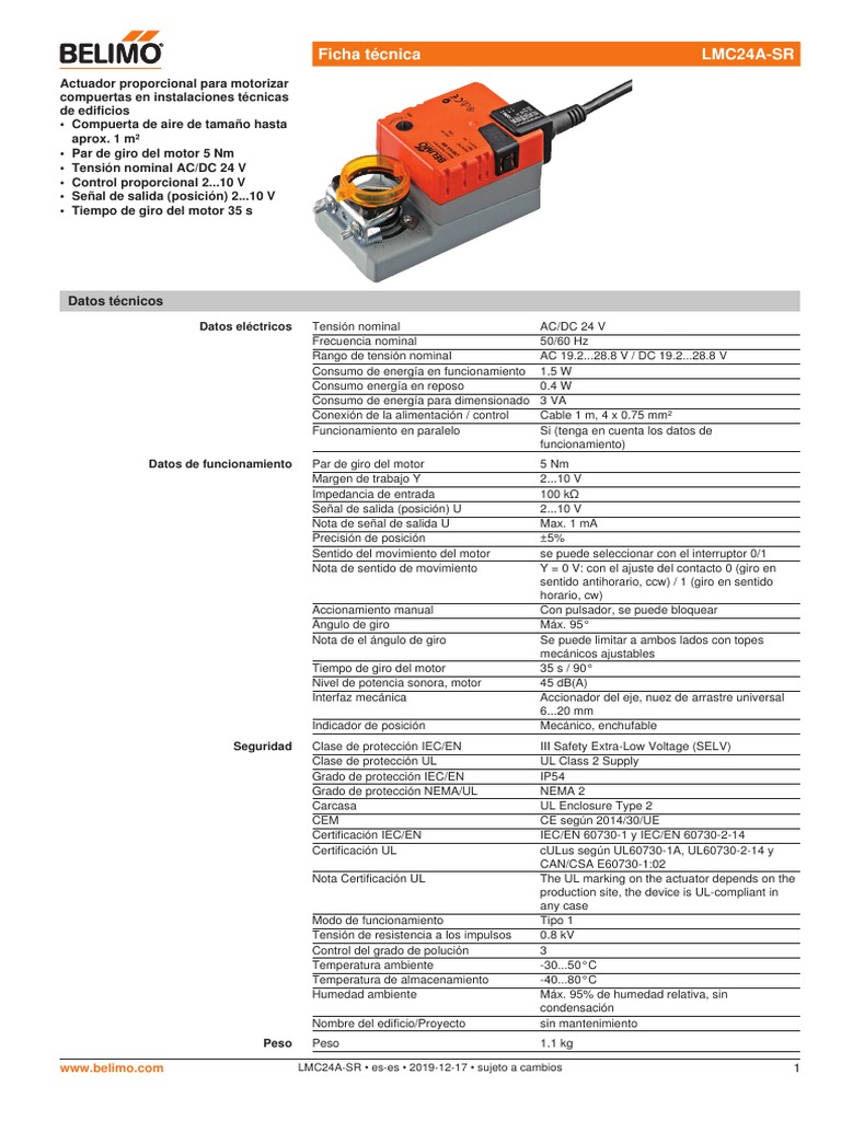 Belimo LMC24A-SR Datasheet Es-Es | PDF | Solenoide | Ingeniería de ...