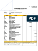 Comprobante de ingreso por venta de planchas eléctricas