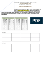 Intervenção de Matemática com Bingo da Multiplicação