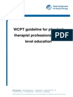 WCPT Guideline for Physical Therapist Professional Entry Level Education