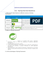 General Questions - Spring Interview Questions: 1. What Are The Major Features in Different Versions of Spring Framework?