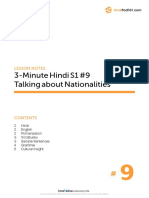 3-Minute Hindi S1 #9 Talking About Nationalities: Lesson Notes