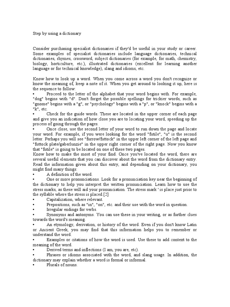 HOW DO YOU USE A DICTIONARY STEP BY STEP visual data 3